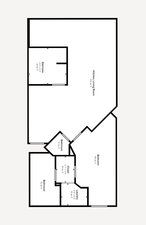 Floor plan for 1 bed, 1.5 baths, 1030 sqft